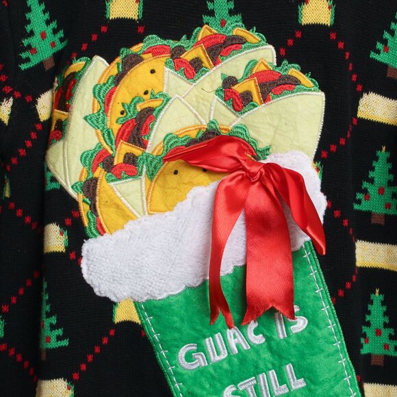 Ugly Christmas Sweater Mens Small Oversized Guac Is Still Extra - Picture 3 of 11